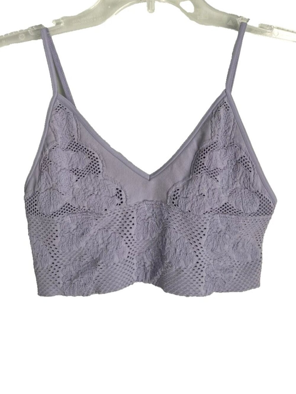 Free People Intimately Dusty Lavender Candy Seamless Bralette Textured